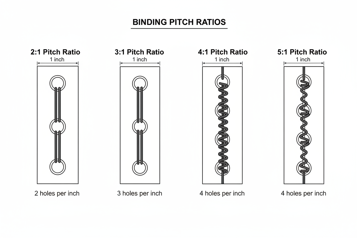What is the Difference between 2:1, 3:1, 4:1, and 5:1 Pitch for Binding?