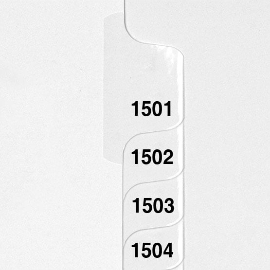 1501-1750 Avery Style Collated Number Tabs - Letter Size - Side Tab
