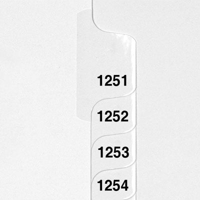 1251-1500 Avery Style Collated Number Tabs - Letter Size - Side Tab
