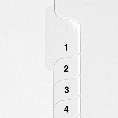 1-250 Avery Style Collated Number Tabs - Letter Size - Side Tab