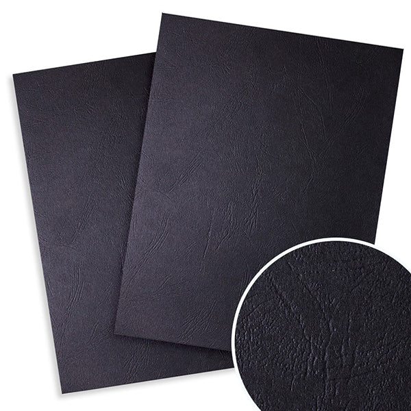 Black Embossed Grain Binding Covers