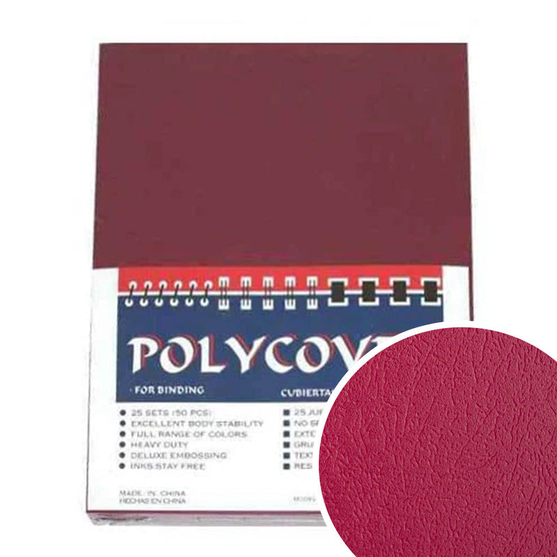 Burgundy Grain Poly Binding Covers