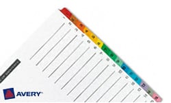 Avery Preprinted Index Tabs 1-15 Numbers