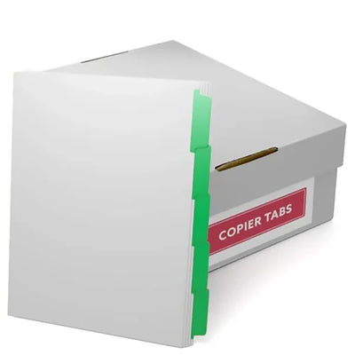 Copier Tabs with Green Colored Mylar