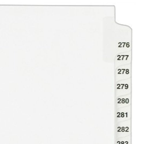 Avery 276-300 White Legal 11" x 8.5" Avery Style Collated Dividers - 01341 - Clearance Sale