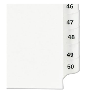 Avery 76-100 White Legal 14" x 8.5" Avery Style Collated Dividers - 01433