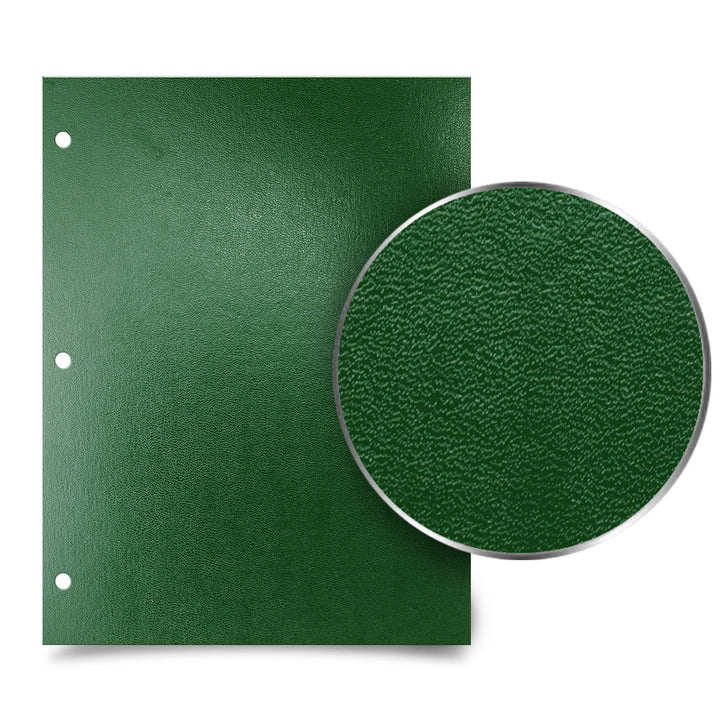 Dark Green 8.5" x 11" Regency Leatherette Vinyl Covers [3 Hole Punched] - 100pk