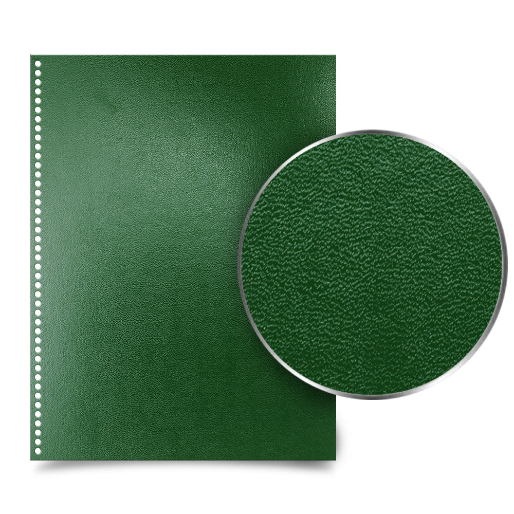 Dark Green 8.5" x 11" Regency Leatherette Vinyl Covers [Coil Punched (.250 pitch 43 Hole Round)] - 100pk