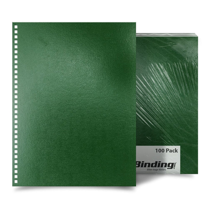 Dark Green 8.5" x 11" Regency Leatherette Vinyl Covers [Proclick Pronto Punched (3:1 pitch 32 hole Oversize Square)] - 100pk
