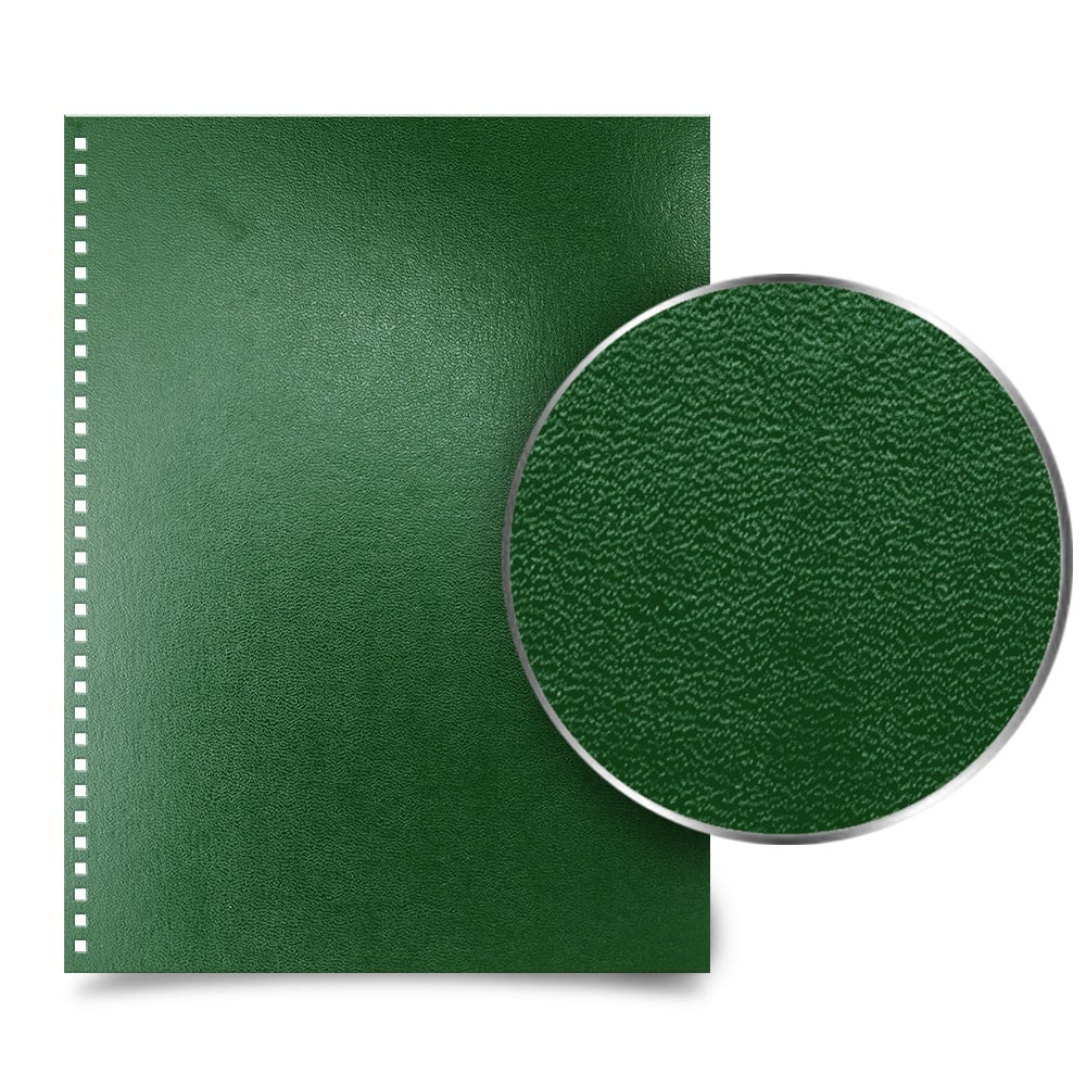 Dark Green 8.5" x 11" Regency Leatherette Vinyl Covers [WireBind (3:1 pitch 32 Hole Square)] - 100pk