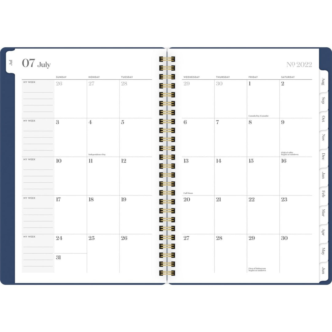 Cambridge WorkStyle 8.5" x 5.5" Navy 12 Month Focus Academic Planner - 1/PK