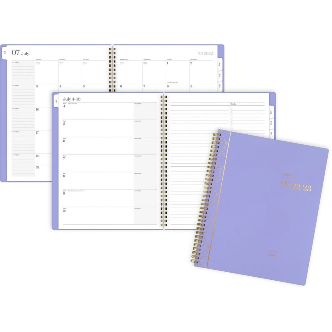 Cambridge WorkStyle 8.5" x 11" Lavender 12 Month Focus Academic Planner - 1/PK