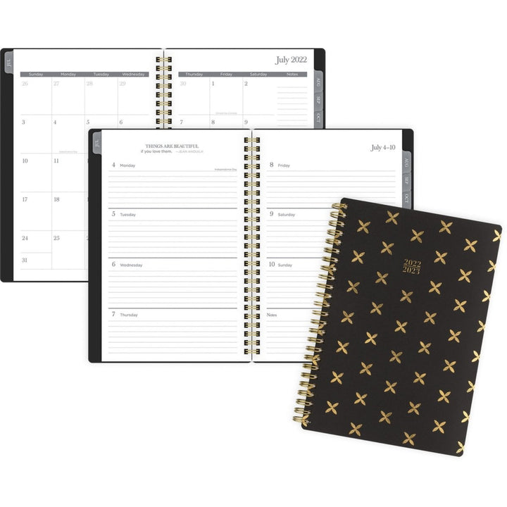 Cambridge Emerson 8.5" x 5.5" Academic Planner (Black and Gold Foil) - 1/PK