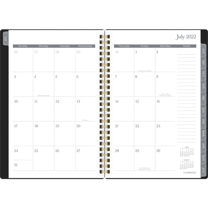 Cambridge Emerson 8.5" x 5.5" Academic Planner (Black and Gold Foil) - 1/PK