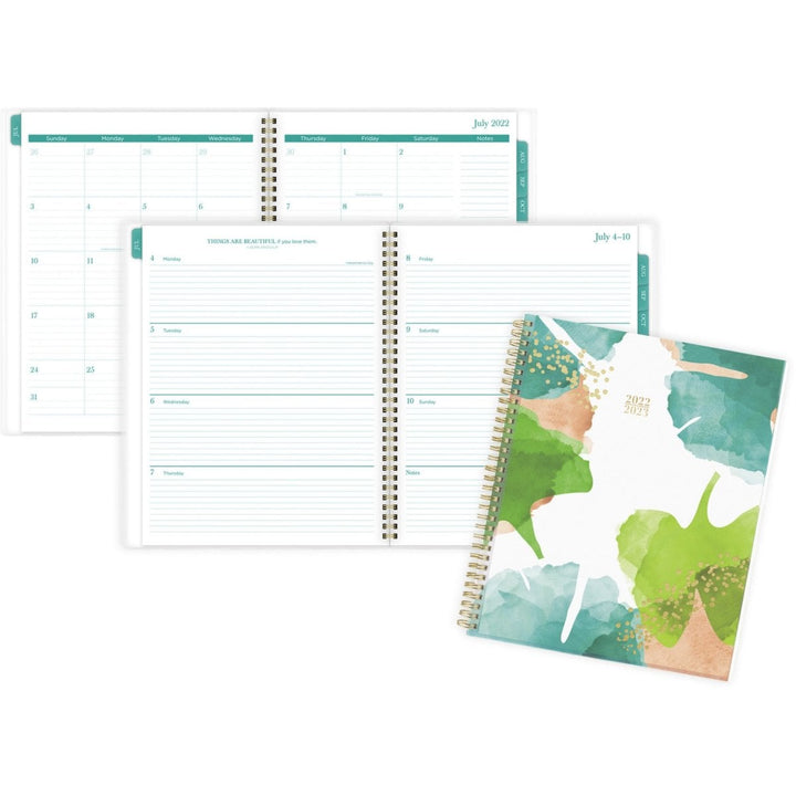 Cambridge Emerson 8.5" x 11" Green Leaves Academic Planner - 1/PK