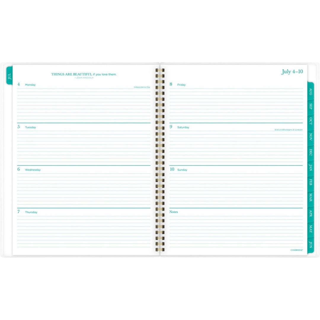 Cambridge Emerson 8.5" x 11" Green Leaves Academic Planner - 1/PK