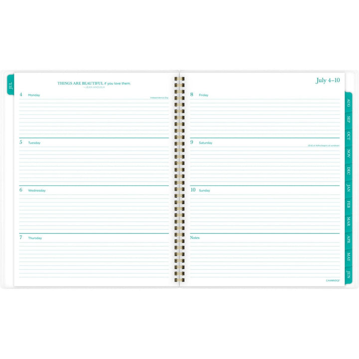 Cambridge Emerson 8.5" x 11" Green Leaves Academic Planner - 1/PK