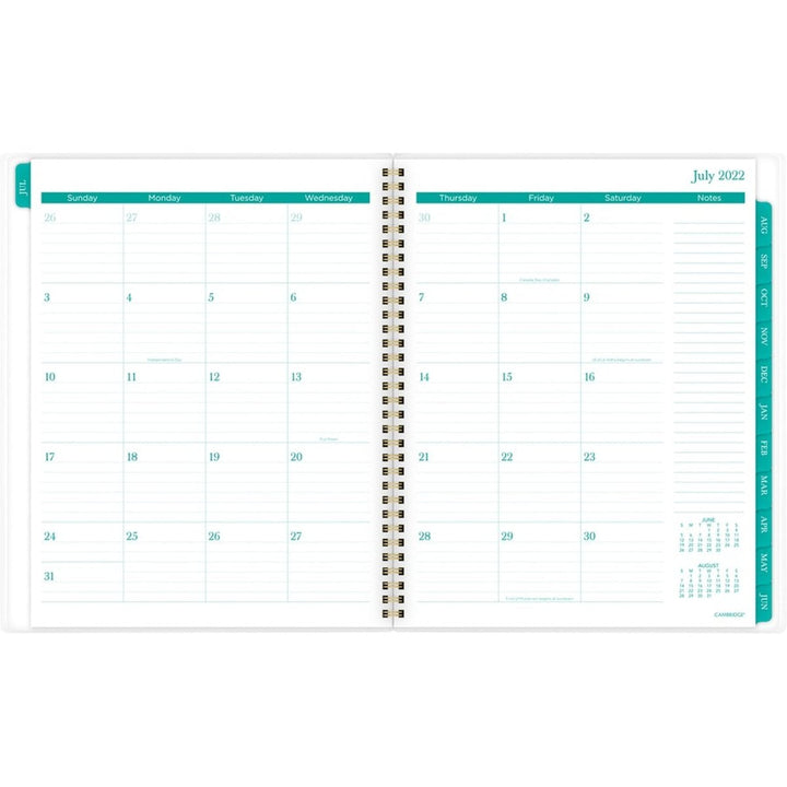 Cambridge Emerson 8.5" x 11" Green Leaves Academic Planner - 1/PK