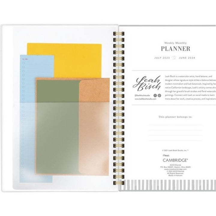 Cambridge Leah Bisch 8.5" x 5.5" Grey Stripes Academic Planner - 1/PK