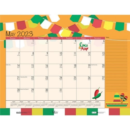 House of Doolittle 12-Month 2023 Seasonal Holiday 18.5" x 13" Calendar Desk Pad (Refillable)