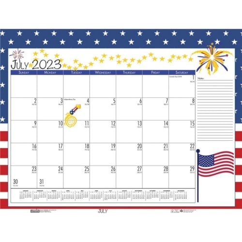 House of Doolittle 12-Month 2023 Seasonal Holiday Calendar Desk Pad (Refillable)