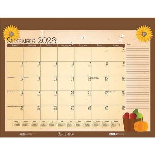 House of Doolittle 12-Month 2023 Seasonal Holiday Calendar Desk Pad (Refillable)