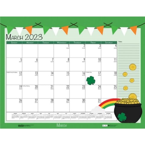House of Doolittle 12-Month 2023 Seasonal Holiday 22" x 17" Calendar Desk Pad (Refillable)