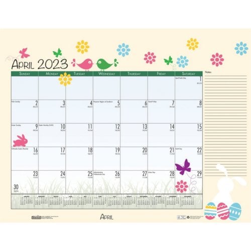 House of Doolittle 12-Month 2023 Seasonal Holiday 18.5" x 13" Calendar Desk Pad (Refillable)