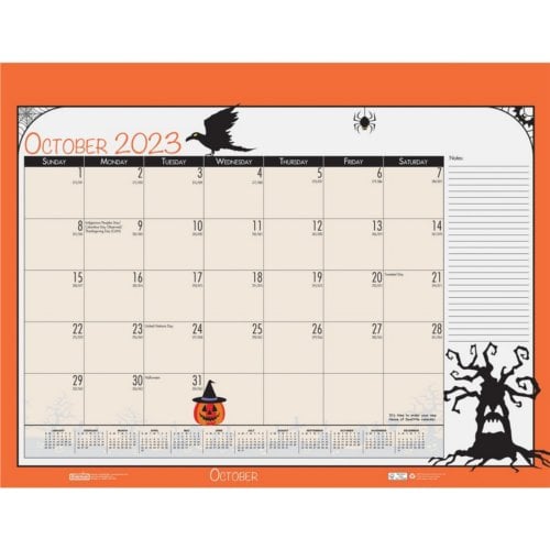 House of Doolittle 12-Month 2023 Seasonal Holiday 18.5" x 13" Calendar Desk Pad (Refillable)