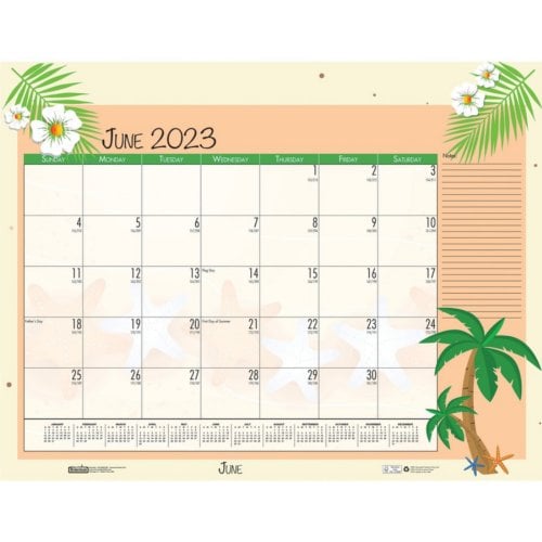 House of Doolittle 12-Month 2023 Seasonal Holiday 22" x 17" Calendar Desk Pad (Refillable)