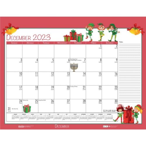 House of Doolittle 12-Month 2023 Seasonal Holiday Calendar Desk Pad (Refillable)
