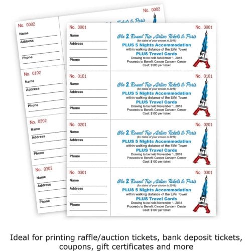 DocuGard Perforated Paper for Deposit Tickets [4-Up Slips,8 1/2" x 11",24# White, 2500 Sheets/Carton]