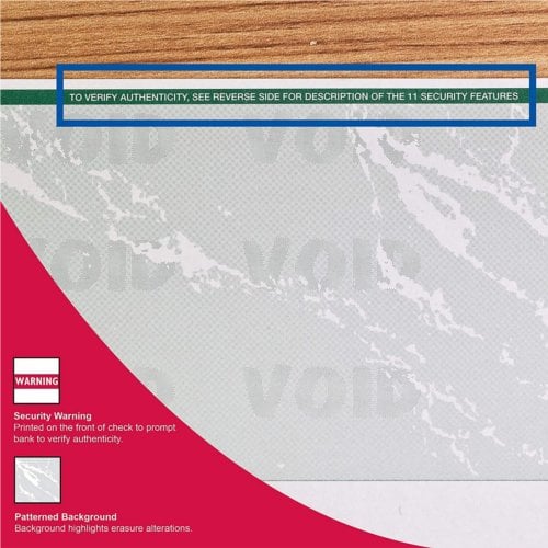 DocuGard Standard Marble Business Checks [11 Features, 8-1/2" x 11", 24# Green Top, 2500 Sheets/Carton]
