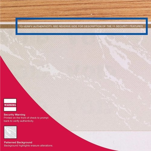 DocuGard Standard Marble Business Checks [11 Features, 8-1/2" x 11", 24# Gold Top, 2500 Sheets/Carton]