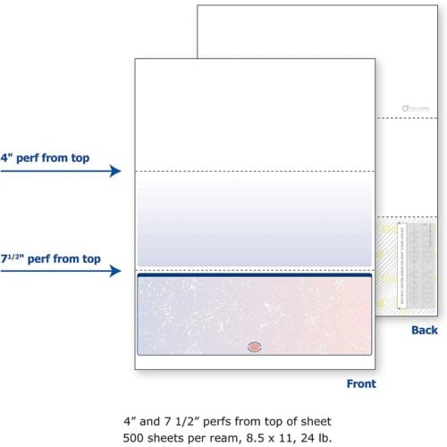 DocuGard Premier Prismatic Business Checks [13 Features, 8-1/2" x 11", 24# Blue/Red Bottom, 2500 Sheets/Carton]