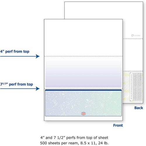 DocuGard Premier Prismatic Business Checks [13 Features, 8-1/2" x 11", 24# Blue/Green, 2500 Sheets/Carton]