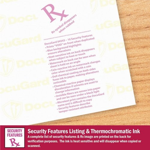 DocuGard Premier Medical Security Papers [10 Features, 17" x 11",  24# Blue, 2500 Sheets/Carton]