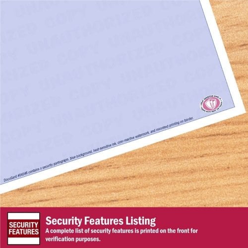 DocuGard Multi-Purpose Security Papers [7 Features, 8 1/2" x 11", 24# Blue, 2500 Sheets/Carton]