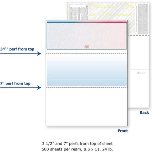 DocuGard Galaxy Prismatic Business Checks [13 Features,8-1/2" x 11", 24# Blue/Red Top, 2500 Sheets/Carton]