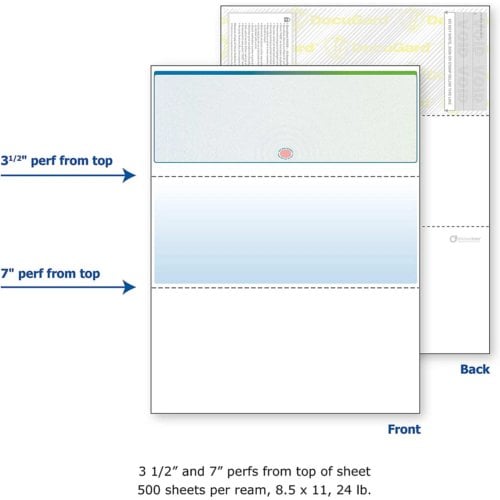 DocuGard Sunburst Prismatic Business Checks [13 Features,8 1/2" x 11", 24# Blue/Green Top, 2500 Sheets/Carton]