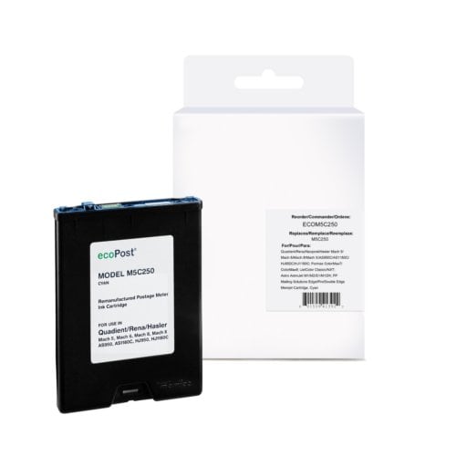 ecoPost Remanufactured Postage Meter Memjet Cyan Cartridge for Quadient/Rena M5C250