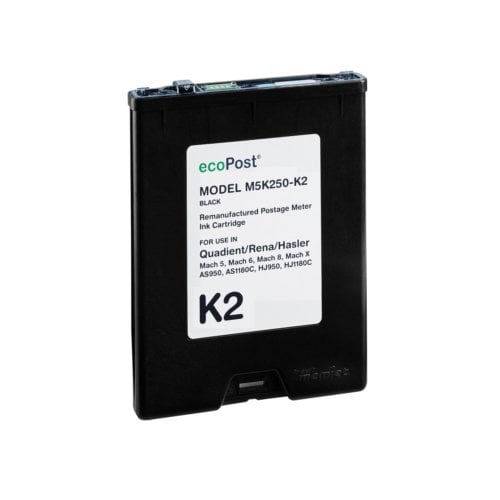 ecoPost Remanufactured Postage Meter Memjet Black K2 Cartridge for Quadient/Rena M5K250