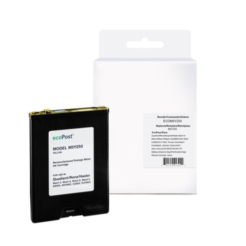 ecoPost Remanufactured Postage Meter Memjet Yellow Cartridge for Quadient/Rena M5Y250