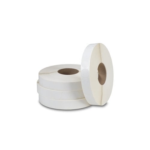 1.5" White Wafer Seals no Perf For TBS-1.5 Tabber (2500/roll)