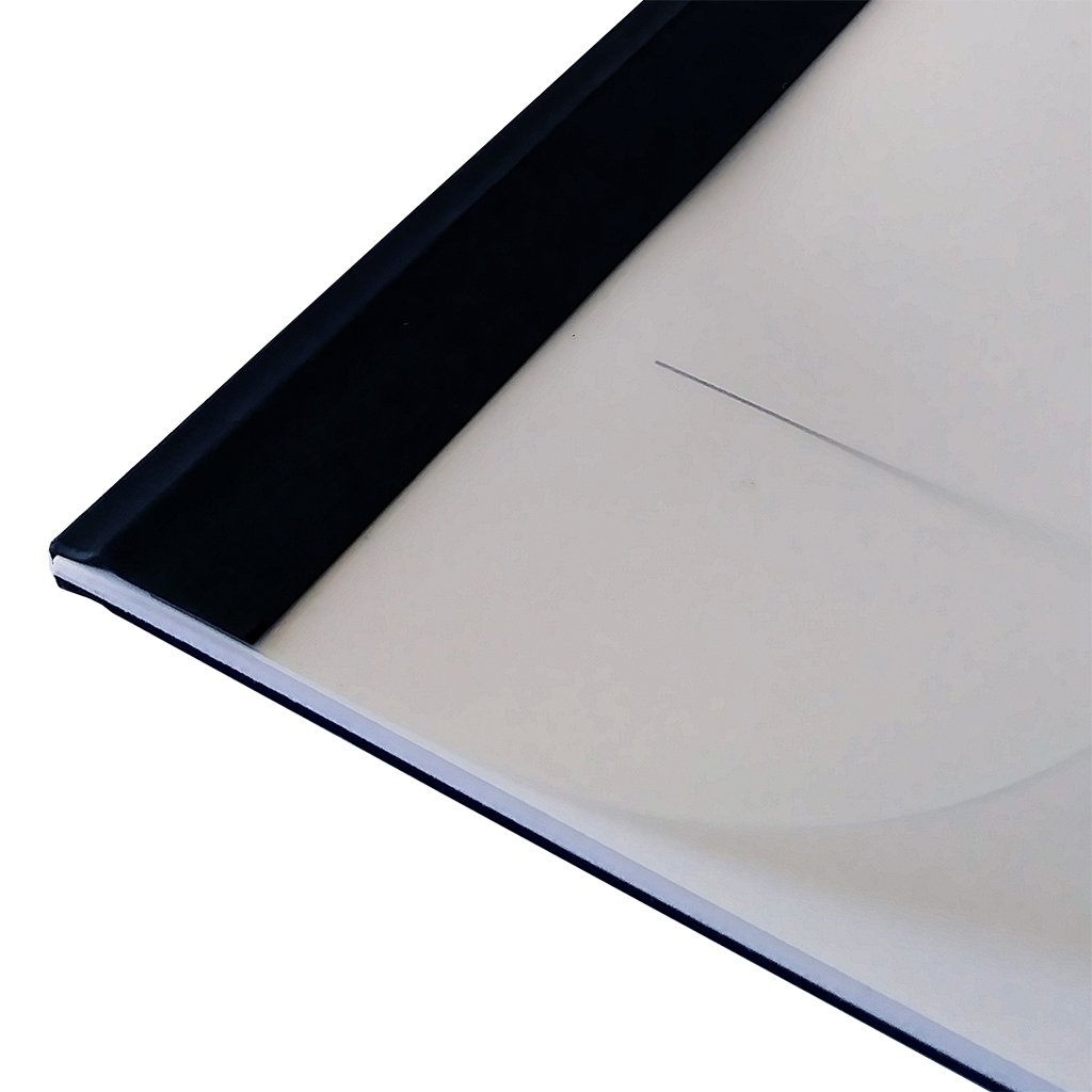 Coverbind Clear Matte / Linen Backs Thermal Binding Covers [Portrait, Black, 3/4", 9" X 11"] - Clearance Sale
