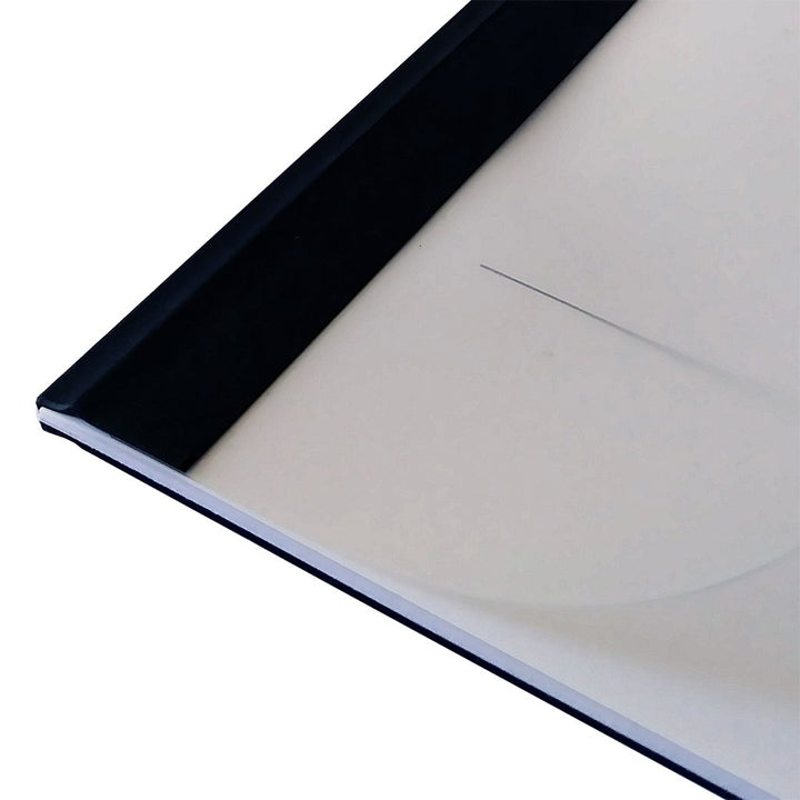 Coverbind Clear Matte / Linen Backs Thermal Binding Covers [Portrait, Black, 3/4", 9" X 11"] - Clearance Sale