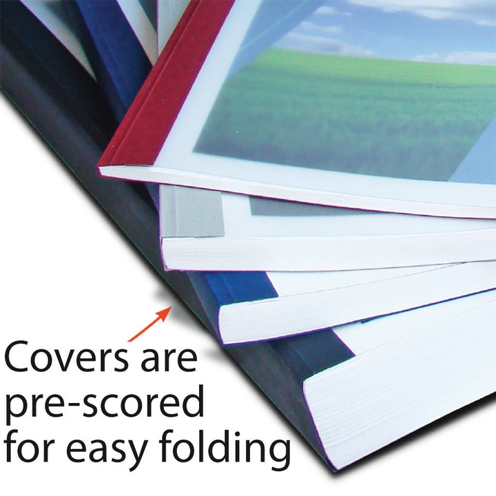 Coverbind Clear Matte / Linen Backs Thermal Binding Covers [Portrait, Black, 3/4", 9" X 11"] - Clearance Sale