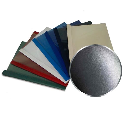 1-1/2" Black Leatherette Regency Clear Front Thermal Covers - 100pk