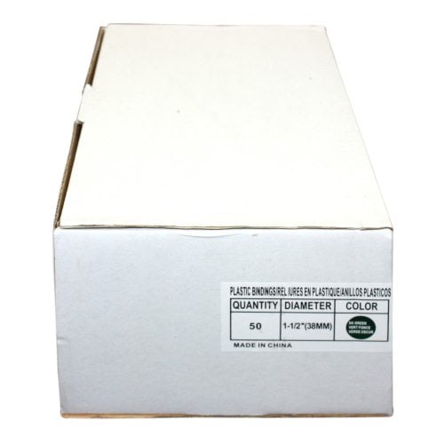 1-1/2" Hunter Green Plastic Binding Combs - 50pk