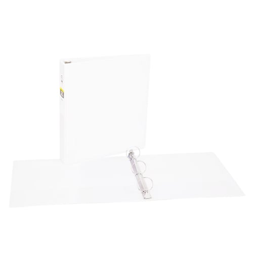 1.5" Standard White Round Ring Clear View Binders - 12pk